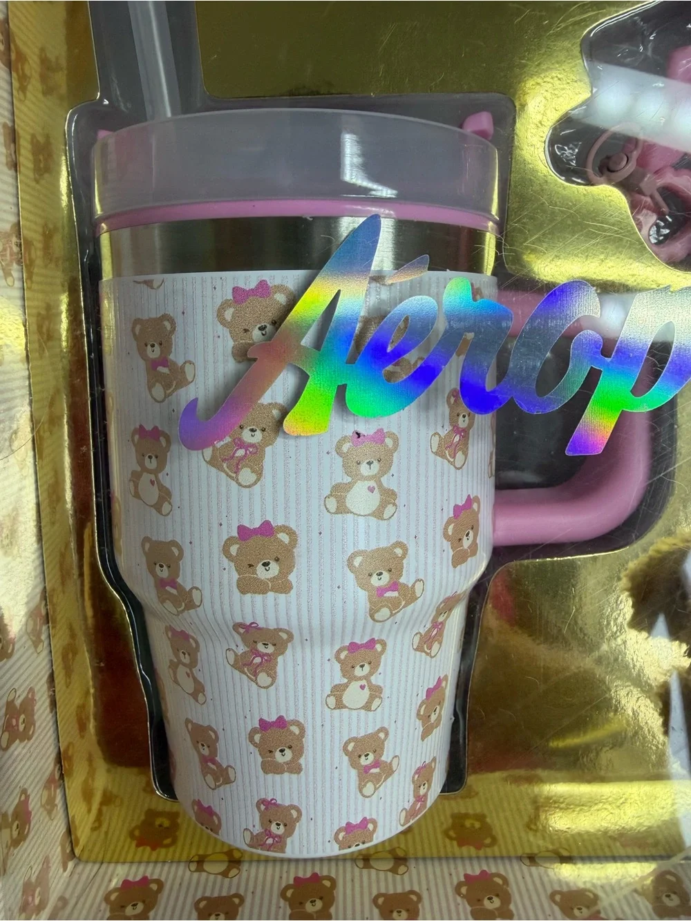 Aeropostale Pink Teddy Mug & Plush Gift Set